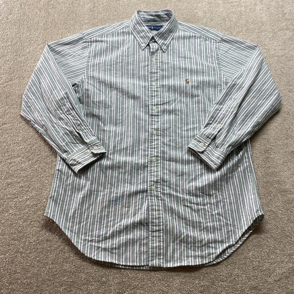 Ralph Lauren Shirt Mens 16.5 34 35 Classic Fit Striped Button Down‎ Dress Shirt